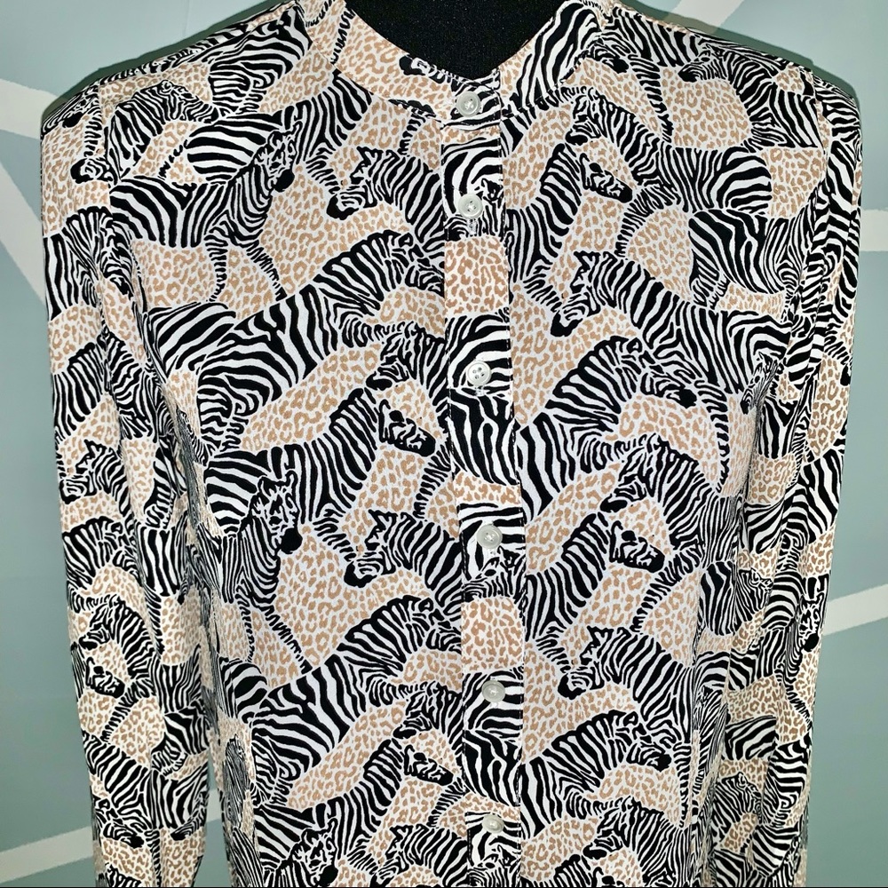 JCREW ZEBRA PRINT BLOUSE